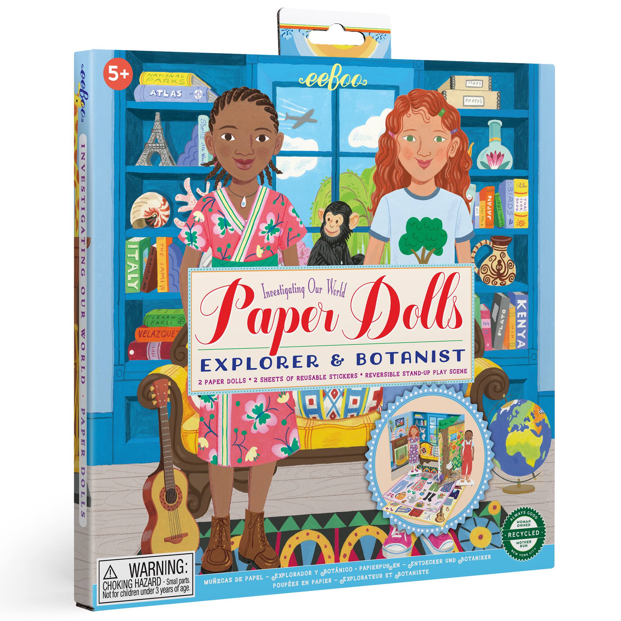 eeBoo Explorer & Botanist Paper Doll Set